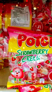 POTCHI ORIGINAL STRAWBERRY CREAM 50 PCS PER PACK INDULGE IN THE SOFT CHEWY AND IRRESISTIBLY  SWEET TASTE GUMMY KENDI