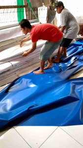 TERPAL UNO || PREMIUM TEBAL | TIDAK MUDAH ROBEK | ELASTIS | TERJAMIN AWET | BIRU | 2 X 50 METER