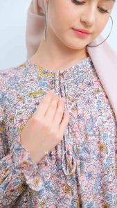 mocaca.id || Hana Dress Rayon Viscose Premium Model Terbaru Tali Depan Busui Frienldy lengan karet dan balon cutting bumil busui friendly motif banyak