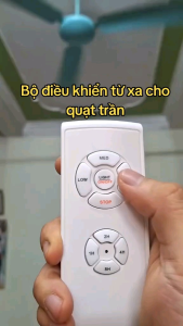 Bộ điều khiển từ xa [Quạt trần + đèn]: 3 cấp độ gió có hẹn giờ