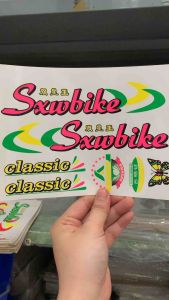 Bộ tem dán xe đạp SXUBIKE chữ màu hồng hàng nhập Thái Lan chất lượng cao dành trang trí riêng cho dòng xe này tem màu sắc cực đẹp và bền giá bán cực tốt bán lẻ như bán sỉ