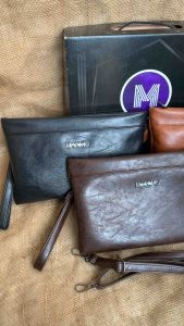 MANINO - Tas Clutch Pria Eksekutif Kulit Pu Leather Premium Free Tali Panjang Selempang Tas