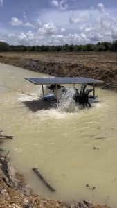 กังหันตีน้ำโซล่าเซลล์ 📌รับประกันฟรี1ปีเต็ม📌 รุ่น4ใบพัด 500W แผงโมโน390W มอเตอร์บัสเลสแท้ไรแปลงถ่าน เครื่องบำบัดน้ำ กังหันตีน้ำ เครื่องเพิ่มออกซิเจน โซล่าเซลล์