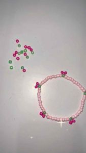 Pink Berry Beads Bracelet Elastic Gelang Elastis Buah Berry Pinky Pinkish Cherry