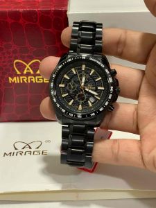 Mirage 8305 Original Jam Tangan Pria Original Stainless Steel Tanggal Aktif Tahan Air Garansi Original Warna Hitam