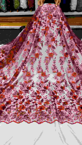 Kain Bahan Tile Sequin. Kain Tile Spanggel Bordir. Bahan Gamis Panjang. Bakal Kebaya Kekinian