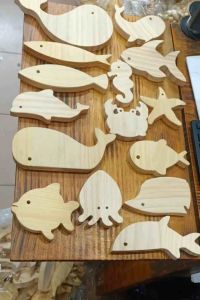 Set 10 miếng gỗ hình động vật vui nhộn cho bé tô màu làm đồ chơi trang trí decor