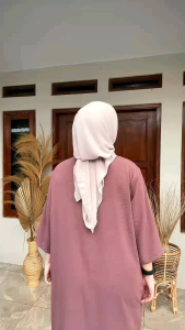 gamis daster cey 3/4 polos - CRINCKLE AIRFLOW POLOS JUMBO VIRAL | gamis harian rumahan santai casual jumbo busui polos simpel elegan mewah modis jumbo bahan adem lembut jatuh dingin busui tangan seperempat longdress