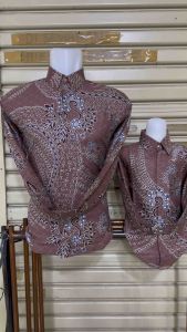 Kemeja Batik Couple Ayah Anak Warna Pink SalemBatik