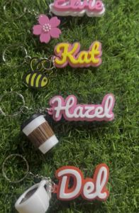 Customized Name Keychain with FREE charms MAXIMUM 8 LETTERS for Any Occasions Multiple Colors Personalized Gift Idea