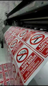 Cetak STIKER tulisan AREA DILARANG MEROKOK DAN VAPE