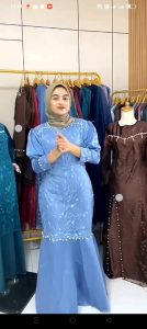 Gamis pesta Duyung terbaru ada mutiraa tembak maxi mermaid pesta kondangan remaja Detiria