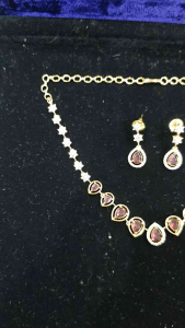 Elegant Stone Necklace with matching earrings