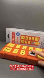 Ổ cắm điện  SANOMAX 8 lỗ không dây có Aptomat 30A – Nhựa chống cháy lắp đặt linh hoạt