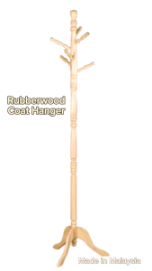 Rubberwood Hanger Kayu Coat Hanger Wooden Hanger Coat Rack Handbag Rack Cap Hanger Hanging Pole Wood Hanger Classic Solid Rubberwood Hanging Rack Coat Hanger Stand Clothes Rack Bag Rack Stand Organizer