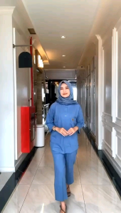 POJEE - Oneset Oval Kancing Bahan Katun Combed 20s Premium Setelan Wanita Dewasa Formal Terlaris