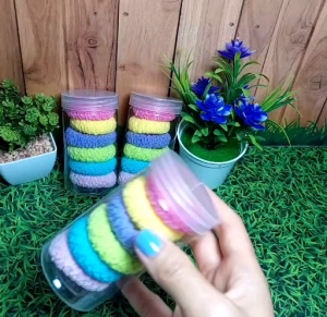 SWC◇IKAT RAMBUT KEMASAN TABUNG karet donat besar isi 6pc AKSESORIS WANITA kuncir  melar elastis