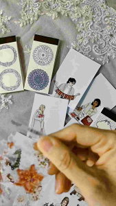 Fairy Lights Journal - READY STOCK/ art journaling/ scrapbook deco/ T.G. : Mixue Sweetheart PET tape with shell light