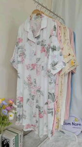 ชุดนอนกระโปรงผ้าเยื่อไผ่ ชุดคลุมท้อง ทรงโอเวอร์ไซด์