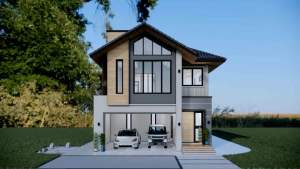 แบบบ้านจัีวผสมปั้นหยา 2 ชั้น