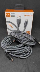 Kabel Data 3 Meter 120W 6A Micro USB - Type C ORIGINAL Fast Charging Cable 300Cm Fast Data
