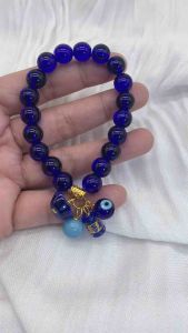 2027 Color of the Year with Aqua Stone/ Maney Bar/Evil Eye /Mantra Lucky Charm Bracelet (for Kid & Adult)