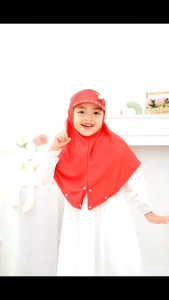 Jilbab Anak Model Topi Nyatu Variasi Bunga Kerudung Instan Topi Untuk Anak TK PAUD