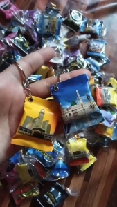 Rantai Kunci Keychain Small Pillow Bantal Makkah Madinah Mosque Images Souvenir Gift Pendant KeyRing Fashion Accessories