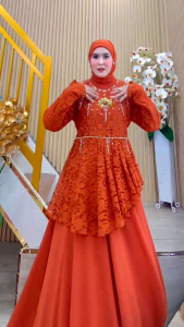 DRESS GAMIS MODE AURAHIJAB 2 IN 1 TERBARU BY AURAHIJAB 100%ASLI REAL