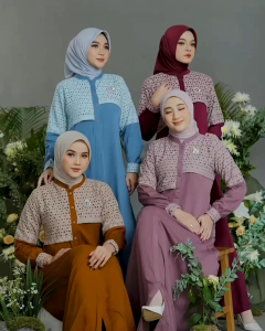 Malayya Maxy Dress Mix Brukat Zig-Zag // Dress Gamis Muslim Wanita Kekinian Terlaris