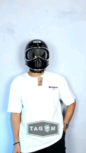 Helm Retro Cakil SNI Warna Silver Glossy Iner Chrome Busah Premium Material ABS