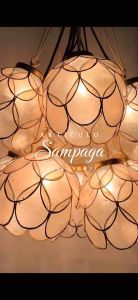 ARTICULO capiz light: 6inch SAMPAGA ( authentic capiz cabbage WITH LIGHTS in series )
