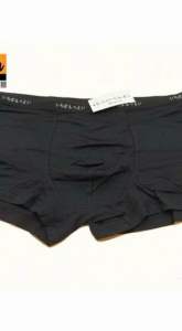 MUJsuperblack (สีดําล้วน) สไตล์ญี่ปุ่นนุ่มเบาสบายชุด5 ตัวกางเกงในชาย size m L xL xxL xxxL4xดําล้วน ของแท้ต้องสกรีนสีเงิน