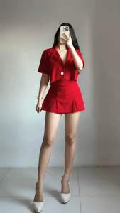 Gia Skort Coordinates Crepe Womenswear Comfort Short sleeve