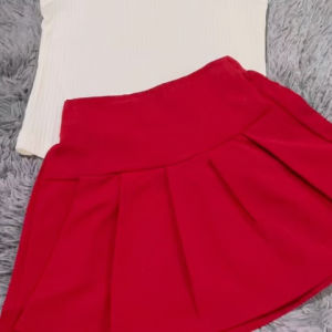 SETELEAN ANAK PEREMPUAN ROK TENNIS RED BAJU ANAK CEWEK TERKINI
