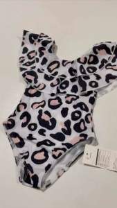 [0-5th] BAJU RENANG ANAK PEREMPUAN PRINT MOTIF ANIMAL KERAH RUFFLE