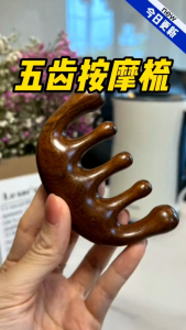 🇲🇾Readystock🇲🇾 五齿经络梳 Five tooth head meridians massage comb sandalwood comb 五齿头经络按摩梳檀木梳 头皮男女养生头疗梳子