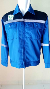 Baju Atasan Wearpack Pria Safety K3 Proyek Tambang Seragam Bengkel Las Seragam Lengan Panjang Bahan American Drill Grade A Benhur Hitam