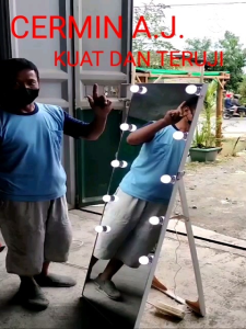 Cermin Lengkung Aesthetic 153×42cm