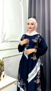 batik gamis twill ori premium busui friendly