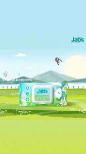 ส่งฟรี‼️ Jabs แจ๊บส์ ทิชชู่เปียกทำความสะอาดผิว อเนกประสงค์ แจ๊บส์ คลีนนี่แคร์ ไวพส์ 1 ห่อ มี 42 แผ่น
