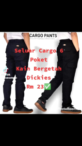 Ready Stock 💥 Seluar Slack Tactical 6poket Kargo Fitting Straight Cut