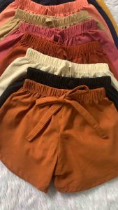 Kids Dolphin Shorts Cotton Linen Colored Plain Quality fabric everyday wear Pangbahay Pangalis 3-13yrs. old