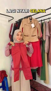 Seragam Sekolah Celana Panjang SD MI Warna Merah Pinggang Karet