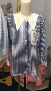 Kemeja Katun Salur Brokat Wanita: Kombinasi Elegan & Nyaman