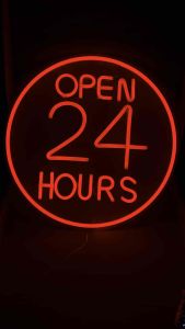 ป้ายไฟ ป้ายไฟร้าน ป้ายไฟตัวอักษร ป้ายไฟวิ่ง ป้ายไฟled ป้ายไฟOpen ป้ายไฟOPEN24HOURS ป้ายไฟเปิด24ชั่วโมง งานอะคลิลิต 40cm