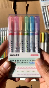 🇲🇾Readystock🇲🇾Line Shaped Highlighter Pen Multi Color Roller Tip Curve Liner Marker Highlighter Novelty Stationery