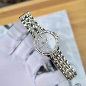 Đồng Hồ Nữ Citizen EW2340-58A Eco Drive Size 28 Silver Tone Silhouette Crystal