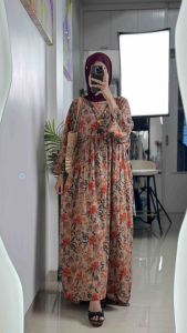 LC1719 Premium Oversized Midi Dress Floral Fashion Terbaru