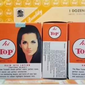 Hi top hair dye 15ml cat rambut warna hitam alami